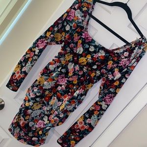 Velvet Floral Ruched Dress